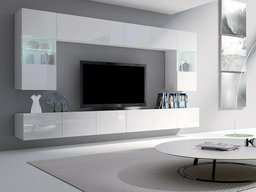 Ensemble de salon Tivdalu 105 (Blanc + Blanc brillant)