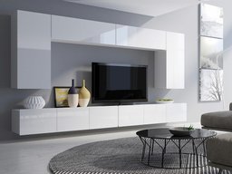 Ensemble de salon Tivdalu 135 (Blanc + Blanc brillant)