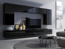 Ensemble de salon Tivdalu 135 (Noir + Noir brillant)