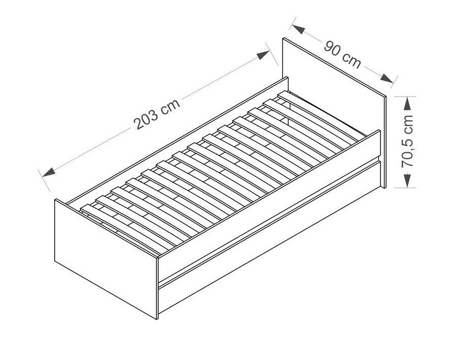 Lit Cirdora 107 (Sonoma chêne)