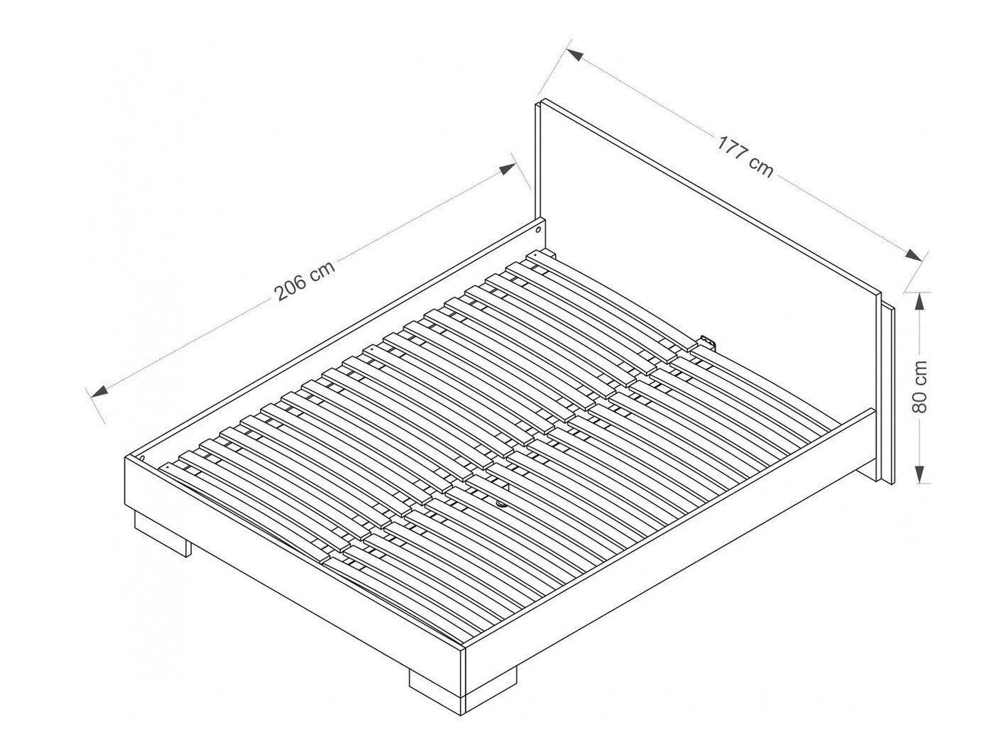 Lit Murrieta 110 (Blanc + Noir brillant)