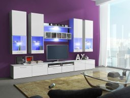 Ensemble de salon Caelum (Blanc + Blanc brillant)