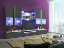 Ensemble de salon Caelum (Blanc + Gris brillant)