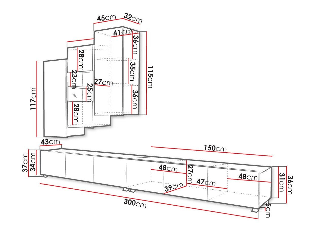 Ensemble de salon Tivdalu 133 (Noir + Noir brillant)