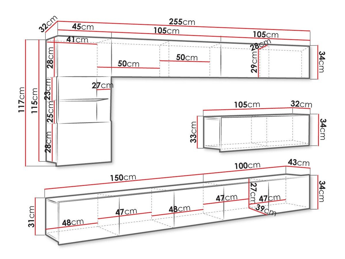 Ensemble de salon Tivdalu 108 (Noir + Noir brillant)
