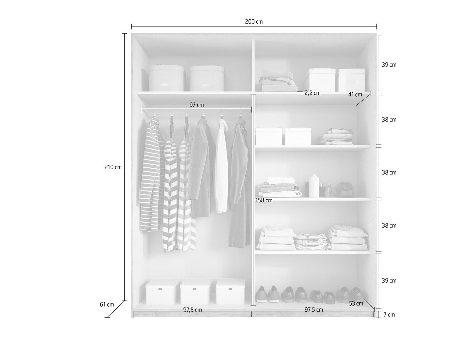 Armoire Levruvu 105 (Chêne du Monastery + Noir)