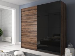 Armoire Levruvu 105 (Chêne du Monastery + Noir)