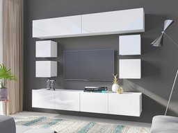 Ensemble de salon Tivdalu 134 (Blanc + Blanc brillant)