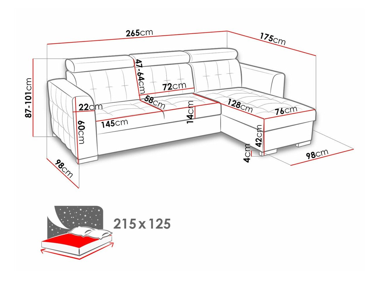 Canapé d'angle Temple 123 (Kronos 19)