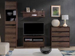 Ensemble de salon Fivelbo 115 (Chêne du Monastery + Noir brillant)