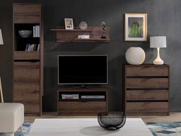 Ensemble de salon Fivelbo 115 (Chêne du Monastery + Noir brillant)