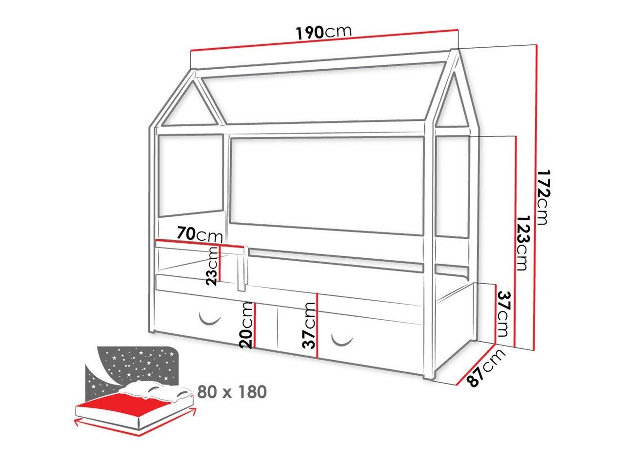 Lit Henderson 132 (Graphite + Blanc)