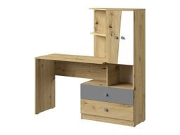 Bureau Almira 110 (Chêne Artisan + Blanc + Gris)