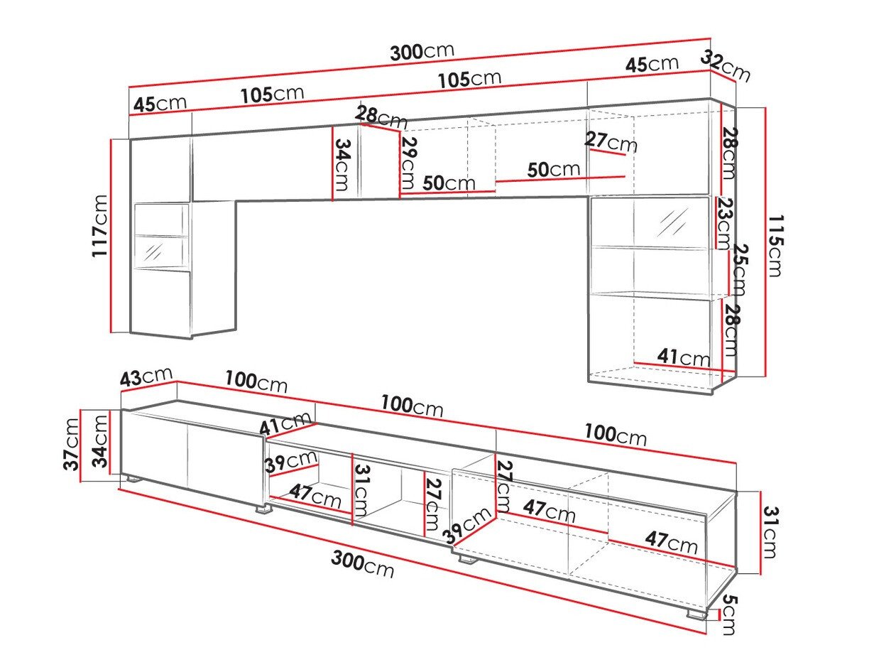 Ensemble de salon Remus XXIV (Blanc + Blanc brillant + Chêne doré)