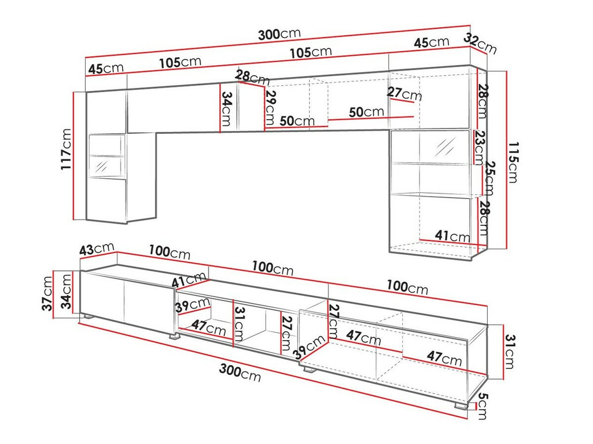 Ensemble de salon Remus XXIV (Noir + Noir brillant + Chêne Artisan)