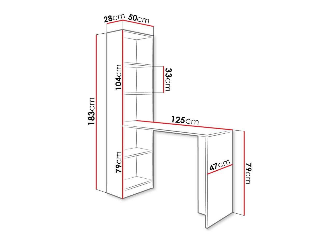 Bureau Dover 109 (Chêne sombre)