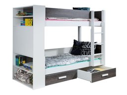 Lit superposé Henderson 141 (Blanc + Sombre Zebrano)