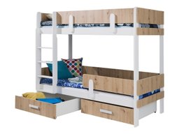 Lit superposé Henderson 144 (Blanc + Chêne Artisan)