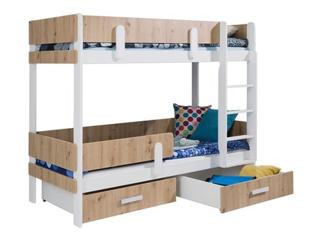 Lit superposé Henderson 144 (Blanc + Chêne Artisan)