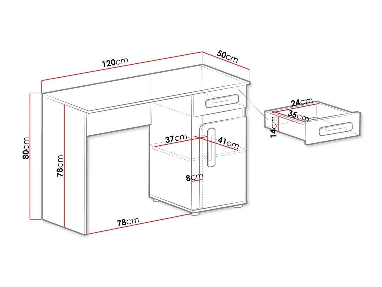 Bureau Aviseve 100 (Anthracite + Blanc)
