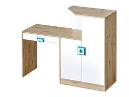 Bureau Tolfere 105 (Chêne clair + Blanc + Turquoise)
