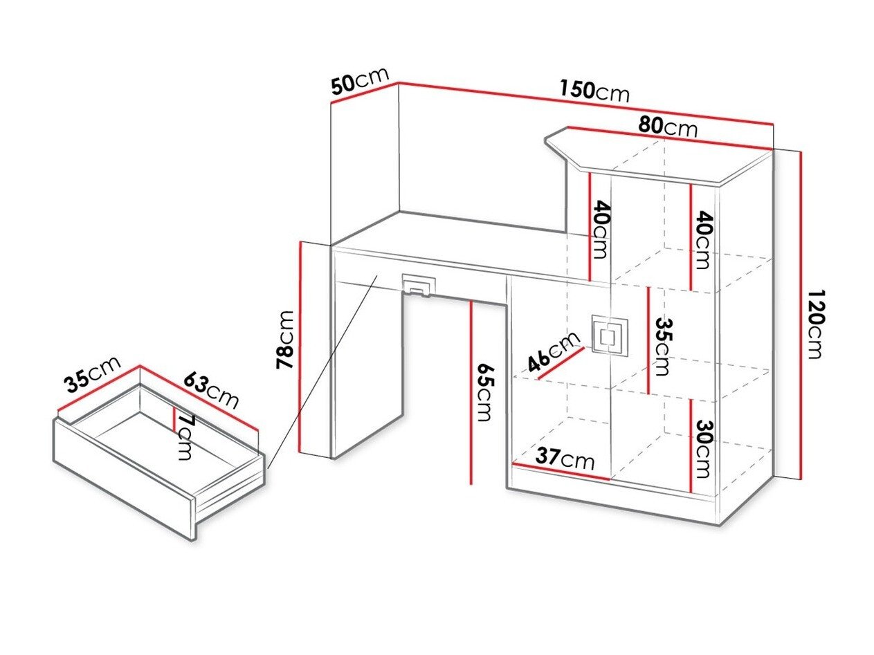 Bureau Tolfere 105 (Chêne clair + Blanc)
