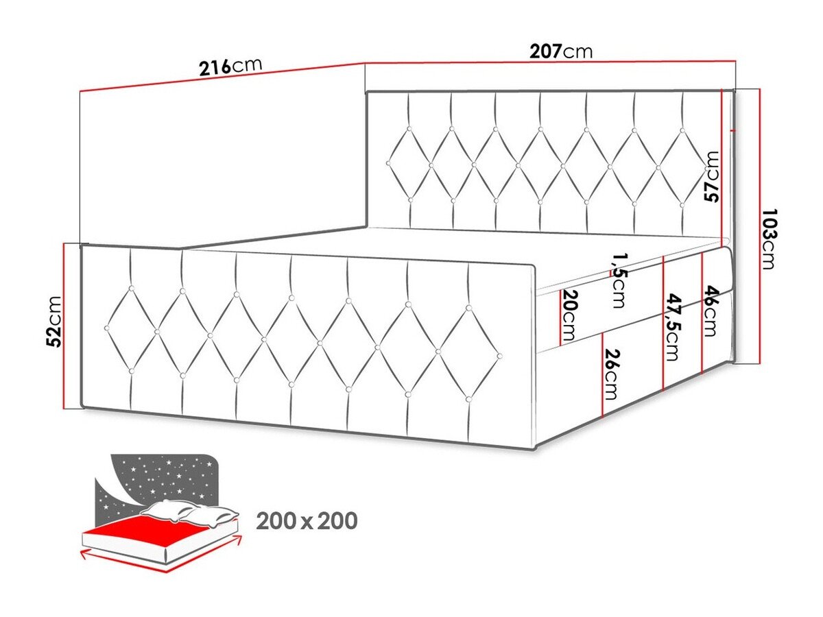 Lit boxspring Hortulus II (Mikrofaza 12)