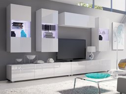 Ensemble de salon Tivdalu 109 (Blanc + Blanc brillant)