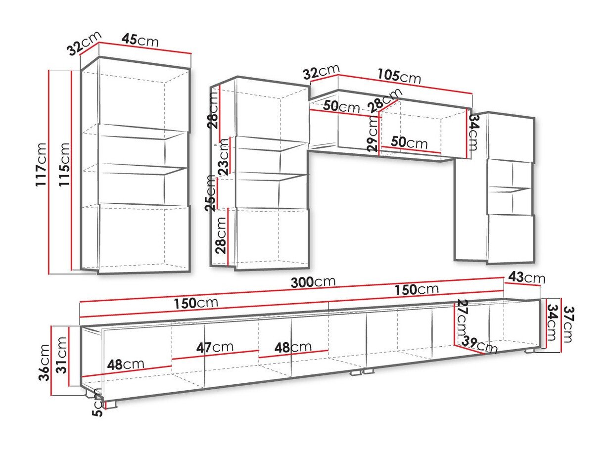 Ensemble de salon Tivdalu 109 (Blanc + Blanc brillant)