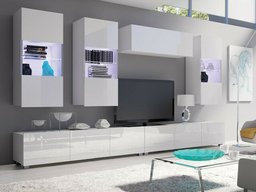 Ensemble de salon Tivdalu 109 (Blanc + Blanc brillant)