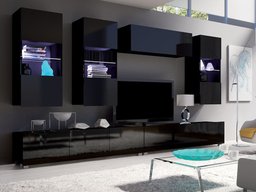 Ensemble de salon Tivdalu 109 (Noir + Noir brillant)