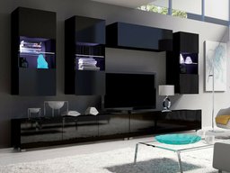 Ensemble de salon Tivdalu 109 (Noir + Noir brillant)