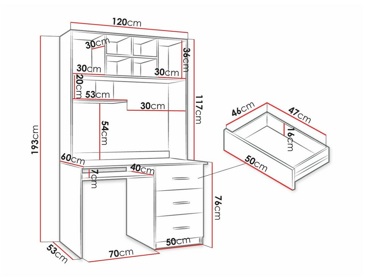 Bureau Campus (Blanc + Blanc brillant)