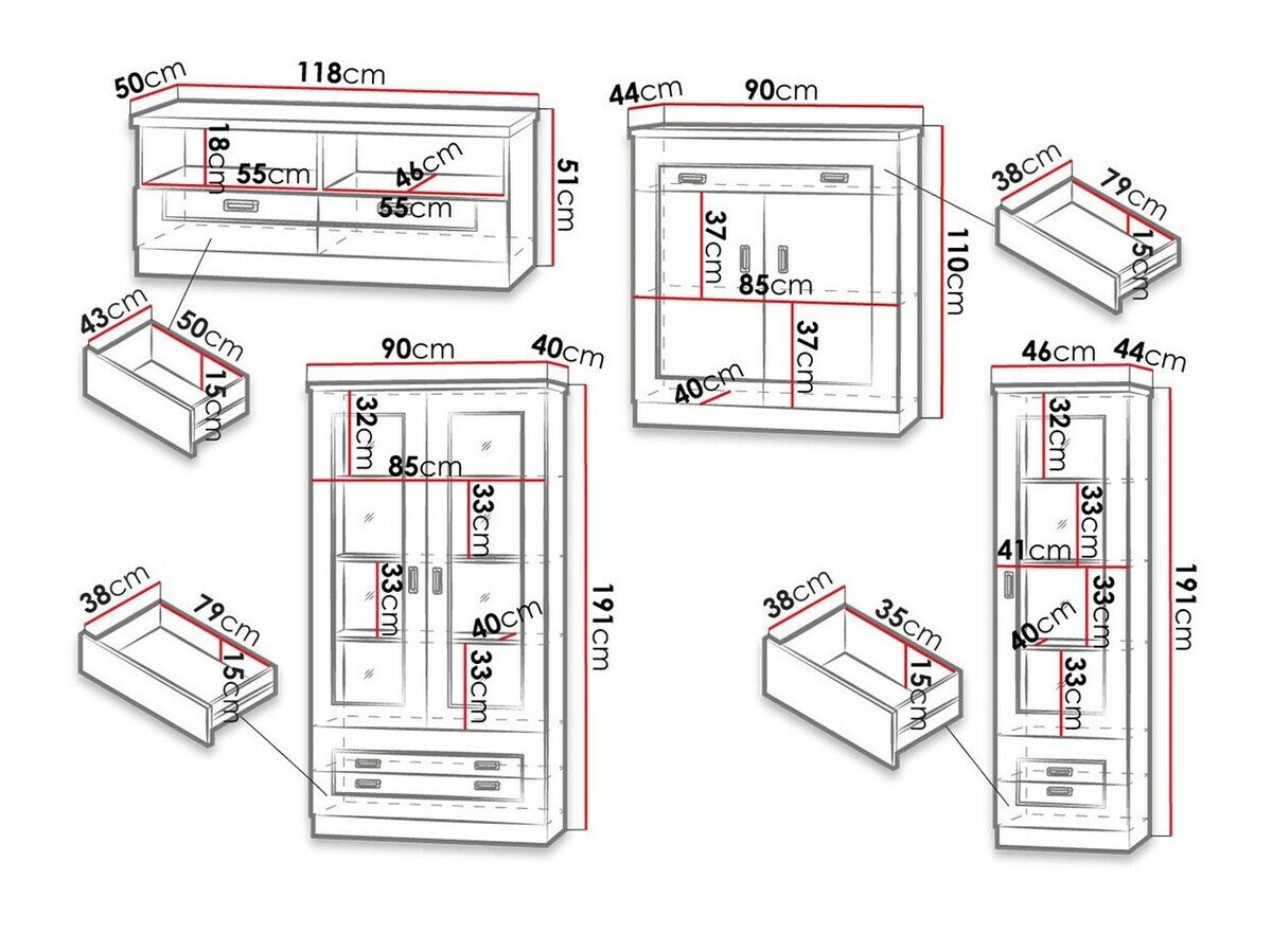 Ensemble de salon Lircava 119 (Chêne de Lefkas)