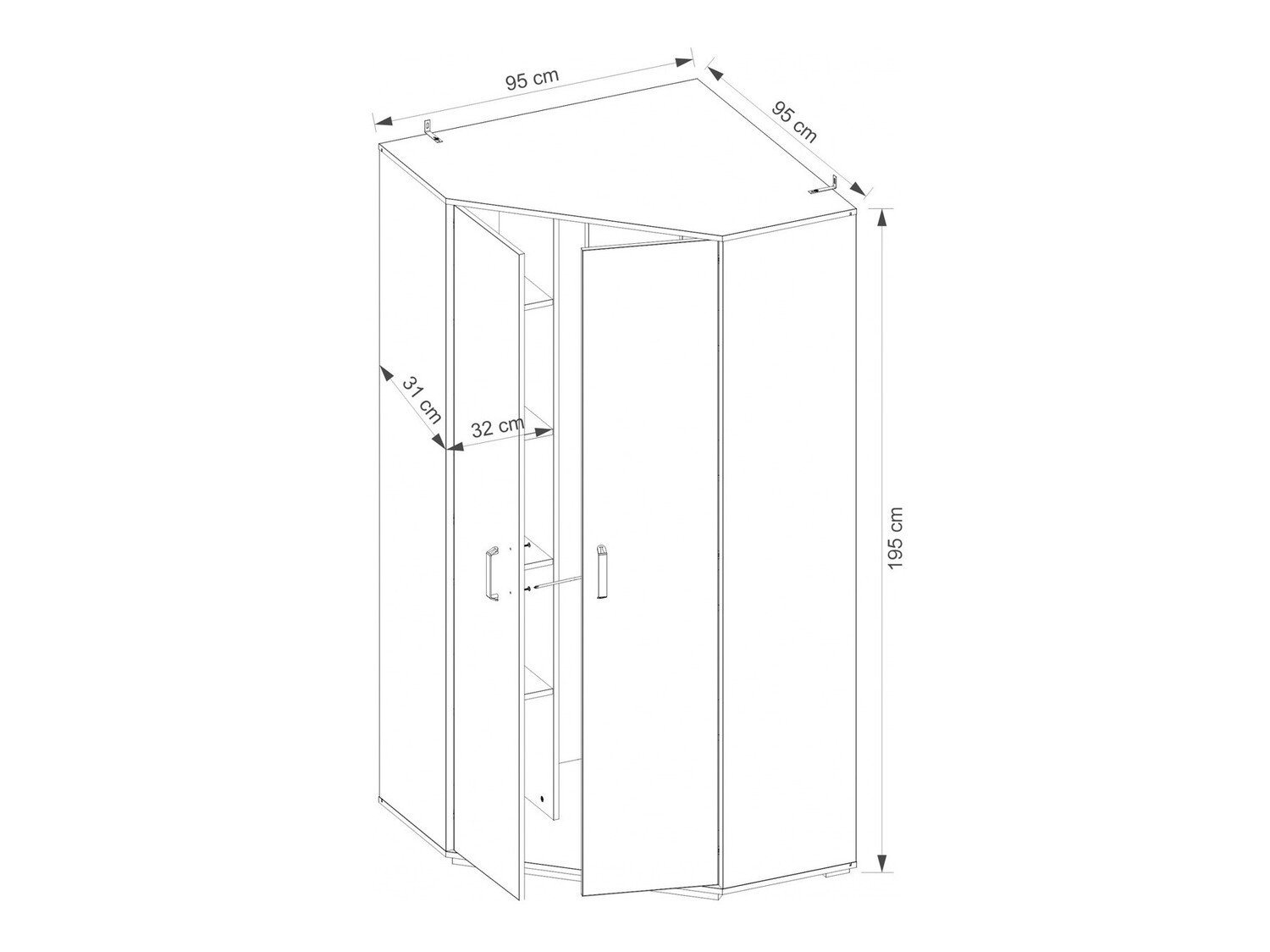 Armoire d'angle Orlveno 119