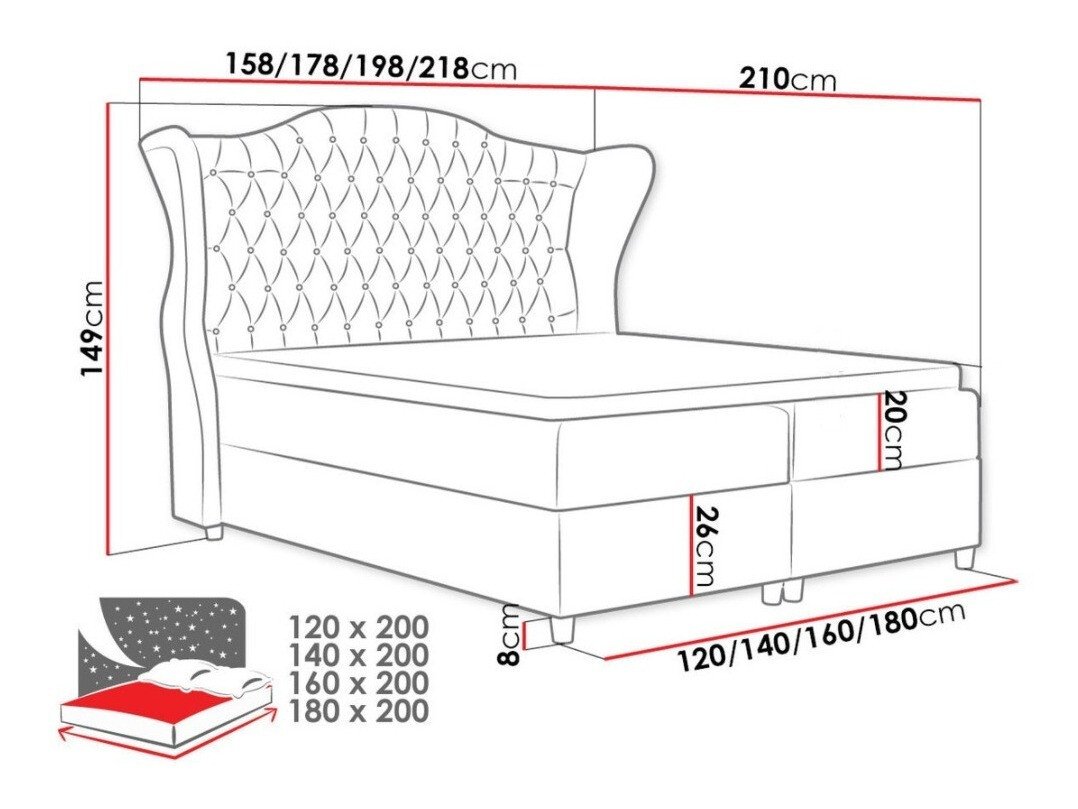 Lit boxspring Poeta (Kronos 29)
