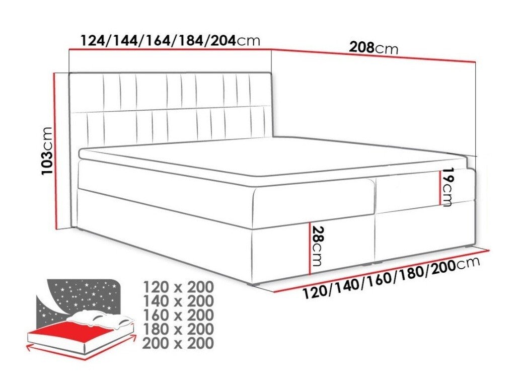 Lit boxspring Pons II (Kronos 34)