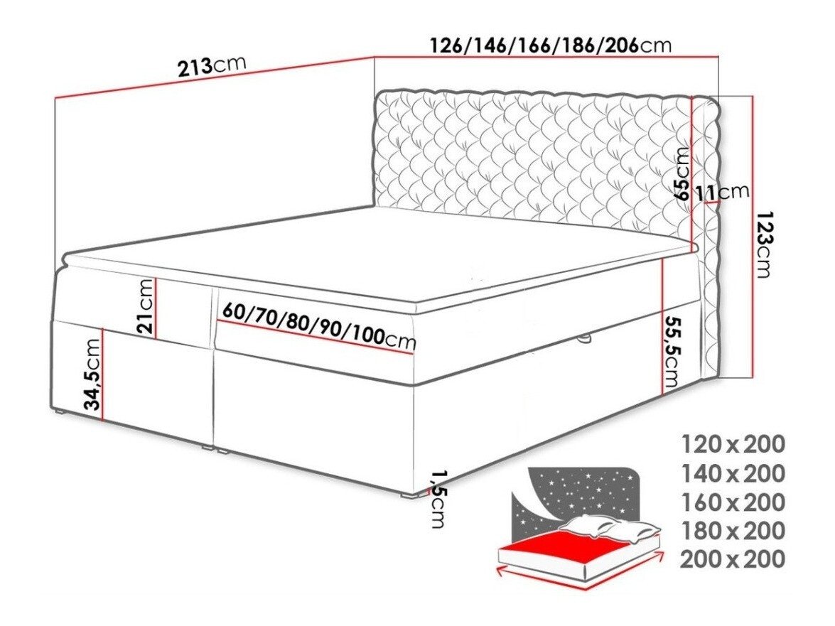Lit boxspring Lac (Magic Velvet 2206)