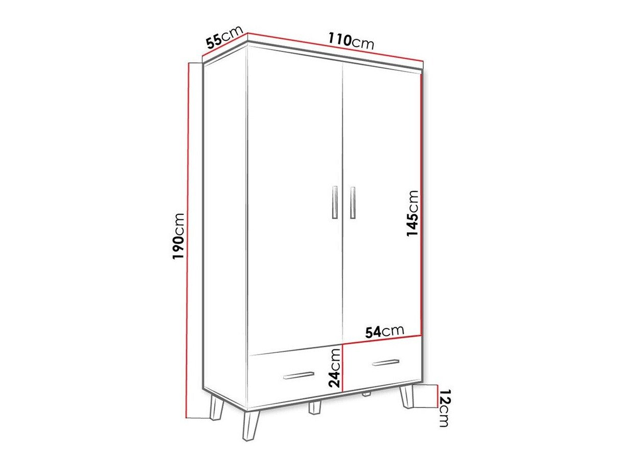Armoire Larfloi 111 (Blanc + Sonoma chêne)