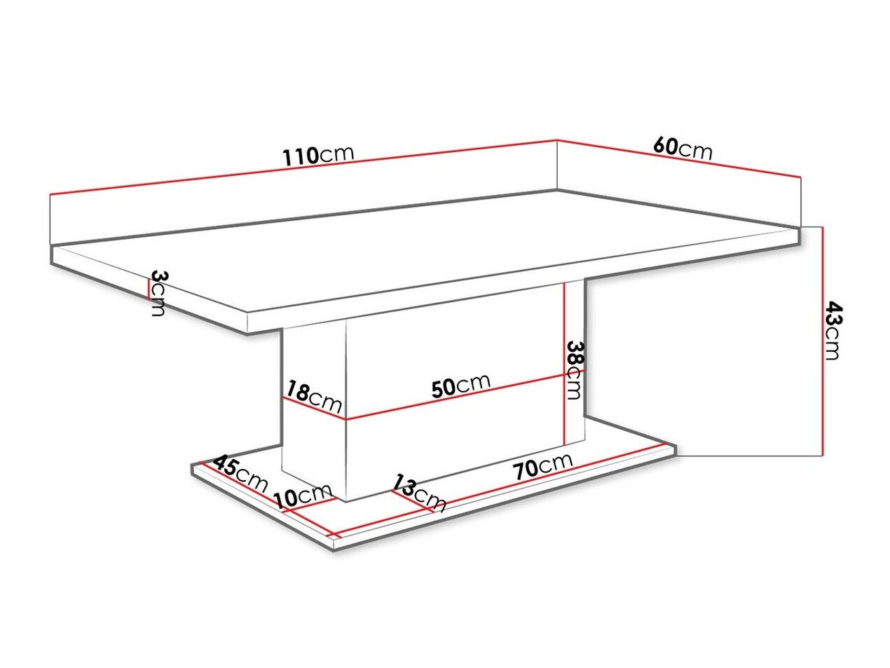 Table basse Tucson 148 (Blanc)