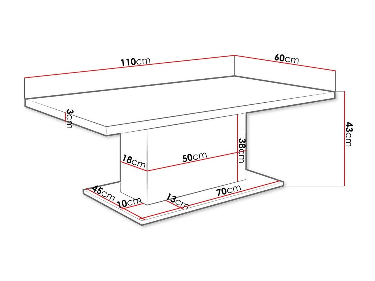 Table basse Tucson 148 (Chêne de Lefkas)