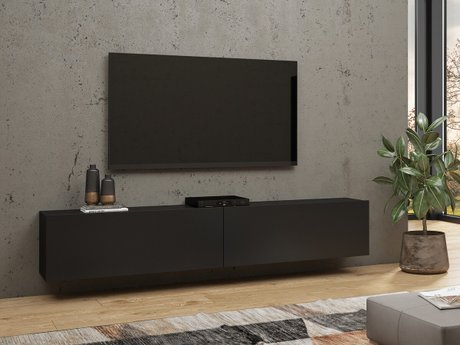 Meuble TV Revmiru 104 (Noir + Chêne wotan)