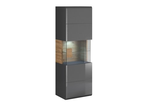 Étagère murale Torsone 109 (Anthracite + Gloss anthracite + Grandson chêne)