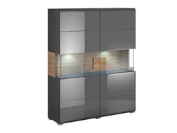 Étagère Torsone 107 (Anthracite + Gloss anthracite + Grandson chêne)