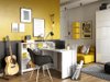 Bureau d'angle Concept Pro Lenart (Blanc + Blanc brillant)