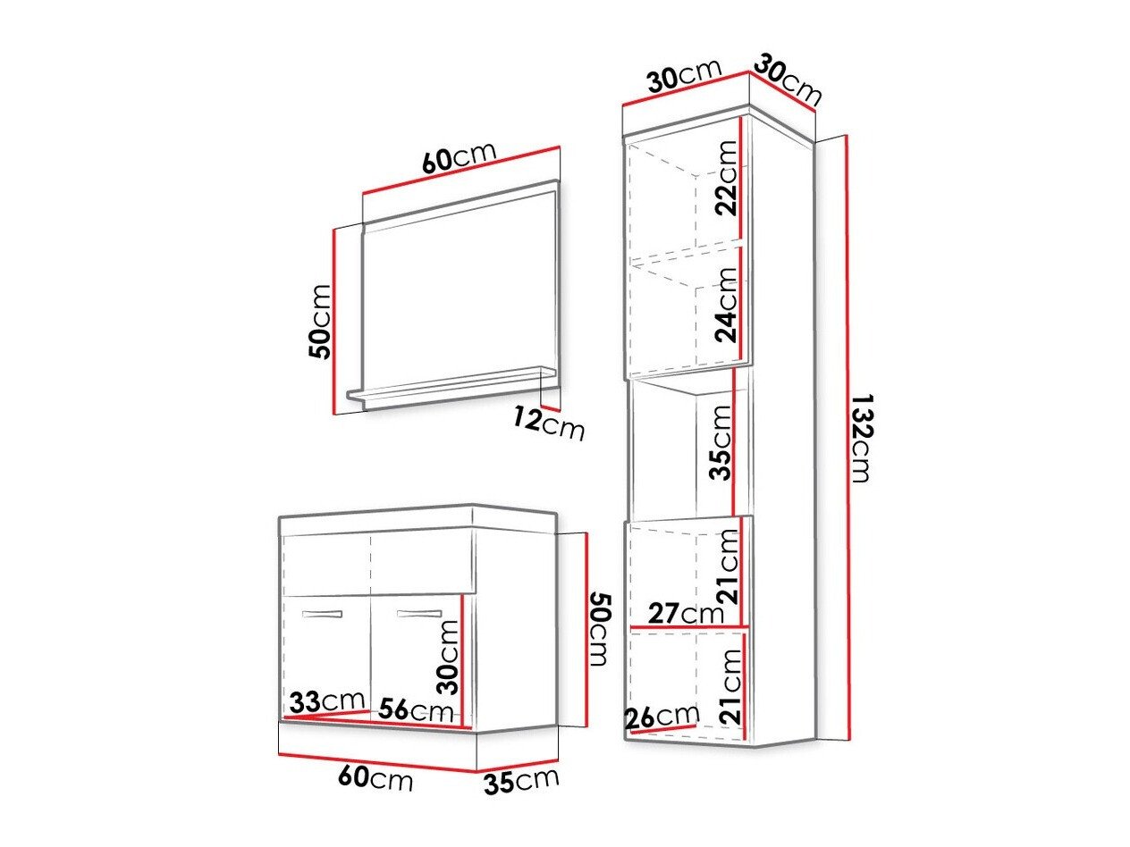 Ensemble de salle de bain Sarasota 122 (Chêne wotan)