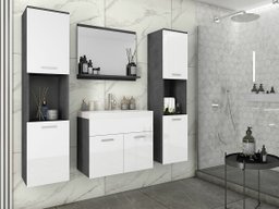Ensemble de salle de bain Sarasota 123 (Matera gris + Blanc brillant)