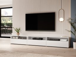 Meuble TV Serodeu 105 (Blanc + Blanc brillant)