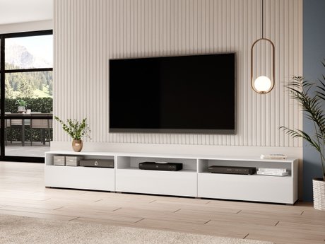 Meuble TV Serodeu 105 (Blanc + Blanc brillant)