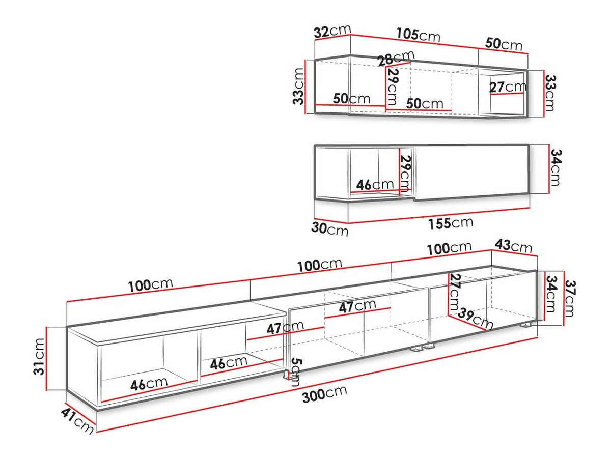 Ensemble de salon Tivdalu 145 (Noir + Noir brillant + Chêne Artisan)